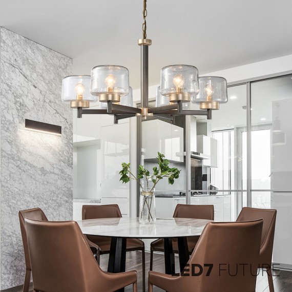 Loft Industry Modern - Elis2 Clear Chandelier